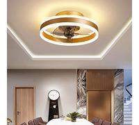 YUNZI Reversible Plafonnier Ventilateur avec Telecommande 6 Vitesses Chambre LED Dimmable Ventilateur De Plafond avec Minuterie Silencieux Moderne Plafonnier Ventilateur,d'or,50cm