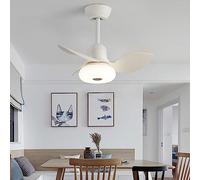 YUNZI Ventilateur Silencieux Plafond 80CM avec Télécommande Moteur DC Réversible Plafonnier LED Réglable pour Cuisine Chambre Salle À Manger Fonction Hiver Et Été Lustre Plafonnier-White||65CM