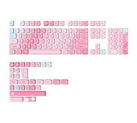 YUNZII 140 Keys MOA Keycaps, Dye-Sublimation PBT Custom Keycap Set for MOA Profile, Cute Rainbow Candy Keycap for MX Switches Mechanical Gaming Keyboard (Pink)