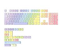 YUNZII 140 Keys MOA Keycaps, Dye-Sublimation PBT Custom Keycap Set for MOA Profile, Cute Rainbow Candy Keycap for MX Switches Mechanical Gaming Keyboard (Rainbow)