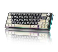 YUNZII AL66 Clavier Mécanique sans Fil, 65% Bouton de Commande en Aluminium Jeu Bluetooth/2.4G/Filaire Hot Plug Switch RGB pour Win/Mac (Interrupteur à Lait, Noir)