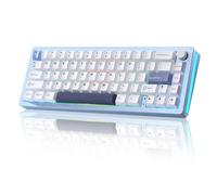 YUNZII AL66 Clavier Mécanique sans Fil, 65% Bouton de Commande en Aluminium Jeu Bluetooth / 2.4G / Filaire Hot Plug Switch RGB pour Win/Mac (Interrupteur à Lait, Bleu)