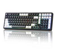 YUNZII AL98 Clavier Mecanique Gamer sans Fil, Clavier Gaming en Aluminium, BT/2.4Ghz/USB-C, RGB Rétroéclairé, QMK/Via, Hot-Swap Touches en PBT pour Win/Mac (Noir, Milk V2 Linear Switch)