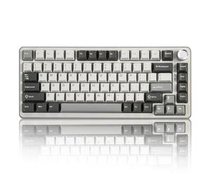 YUNZII B75 Pro Clavier Mécanique sans Fil, 75% Game Keyboard Hot Swap Custom avec Knob, Pre-lubed Switches RGB, BT/Type-C/2.4G(Cocoa Cream V2 Switch,Gray)