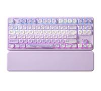 YUNZII B87 Clavier Mécanique sans Fil, QMK/Via Custom Keyboard de Jeu TKL Disposition 87 Touches, BT/2.4G/USB-C Hot Swappable, RGB, avec Wrist Rest pour Win/Mac (Purple, Milk v2)