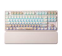 YUNZII B87 Clavier Mécanique sans Fil, QMK/Via Custom Keyboard de Jeu TKL Disposition 87 Touches, BT/2.4G/USB-C Hot Swappable, RGB, avec Wrist Rest pour Win/Mac(Butter, Milk v2)