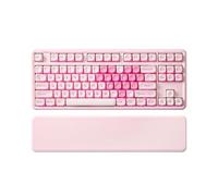 YUNZII B87 Clavier Mécanique sans Fil, QMK/Via Custom Keyboard de Jeu TKL Disposition 87 Touches, BT/2.4G/USB-C Hot Swappable, RGB, avec Wrist Rest pour Win/Mac (Pink, Milk v2)