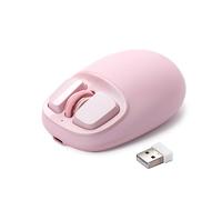 YUNZII C1 Souris de sans Fil en Silicone, 4800 DPI, Souris Tri-Mode 2.4G/Bluetooth/Type-C, Souris PC Portable pour Laptop, Mac, iPad, Ordinateur (Rose)