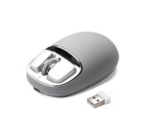 YUNZII C1 Souris de sans Fil en Silicone, 4800 DPI, Souris Tri-Mode 2.4G/Bluetooth/Type-C, Souris PC Portable pour Laptop, Mac, iPad, Ordinateur (Gris Argenté)