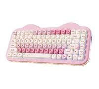 YUNZII C75 Clavier Gamer Mécanique sans Fil, 75% Compact, RGB Rétroéclairage, BT/2.4G/USB-C, Switchs Hot Swap Touches PBT, Conception de Gâteaux pour PC/Mac (Rose, Candy Linear Switch)