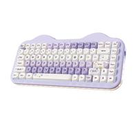 YUNZII C75 Clavier Gamer Mécanique sans Fil, 75% Compact, RGB Rétroéclairage, BT/2.4G/USB-C, Switchs Hot Swap Touches PBT, Conception de Gâteaux pour PC/Mac (Violet, Milk V2 Linear Switch)