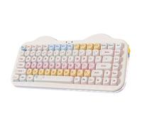 YUNZII C75 Clavier Gamer Mécanique sans Fil, 75% Compact, RGB Rétroéclairage, BT/2.4G/USB-C, Switchs Hot Swap Touches PBT, Conception de Gâteaux pour PC/Mac (Beige, Candy Linear Switch)