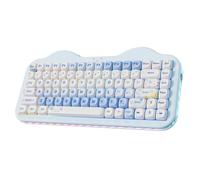 YUNZII C75 Clavier Gamer Mécanique sans Fil, 75% Compact, RGB Rétroéclairage, BT/2.4G/USB-C, Switchs Hot Swap Touches PBT, Conception de Gâteaux pour PC/Mac (Bleu, Candy Linear Switch)