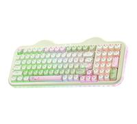 YUNZII C98 Clavier Mécanique sans Fil avec Pavé Numérique, Touches Transparentes Mao à Oreilles de Chat, BT5.0/2.4G/USB-C, Gasket, RGB Personnalisable, US-QWERTY Layout (Green, Candy-Linear)
