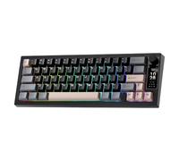 YUNZII IF68 Clavier Gamer Mécanique sans Fil, 65% Layout avec Écran TFT & Knob, QMK/Via, Bluetooth/2.4G/Filaire, Hot Swap, PBT, Rétroéclairage RGB QWERTY Keyboard pour PC/Mac (Noir, Milk V2 Switch)