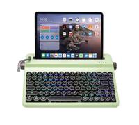 YUNZII QL75 Wireless Typewriter Keyboard Hot Swappable Retro Mechanical Keyboard, Punk Round Keycaps, RGB Backlit QMK/Via Programmable (Green, Onyx-Tactile)