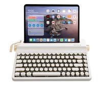YUNZII QL75 Wireless Typewriter Keyboard Hot Swappable Retro Mechanical Keyboard, Punk Round Keycaps, RGB Backlit QMK/Via Programmable (Blanc, Onyx Tactile)