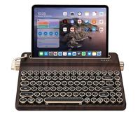 YUNZII QL75 Wireless Typewriter Keyboard Hot Swappable Retro Mechanical Keyboard, Punk Round Keycaps, RGB Backlit QMK/Via Programmable (Bois, Onyx Tactile)