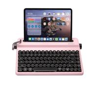 YUNZII QL75 Wireless Typewriter Keyboard Hot Swappable Retro Mechanical Keyboard, Punk Round Keycaps, RGB Backlit QMK/Via Programmable (Pink, Onyx-Tactile)