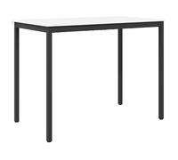 YUOGHRTFE Barttisch Weiß 140 x 80 x 105 cm Massives Kiefernholz | Support en forme de H, pieds en métal stables, pour salle à manger et cuisine, nettoyage facile