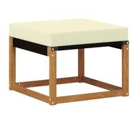 YUOGHRTFE Repose-pieds d'extérieur en acacia naturel avec coussin en polyester
