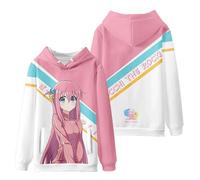 Yuogkk Hoodie bocchi The Rock Men's and Women's Fashion Solid Colour Sweatshirt, 3D Cartoon Pattern Pullover Hip Hop Street Casual Wear Casual Loose Trend Sweatshirt-Black||XXS