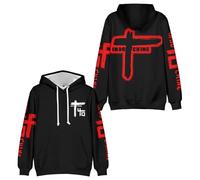 Yuogkk Hoodie in-do-Chine Central Tour Sweatshirt à Manches Longues pour Hommes et Femmes, Hip Hop Retro Cotton Pullover Humour Printed Pattern Sweatshirt Personality Rock Top Streetwear-Black||XS