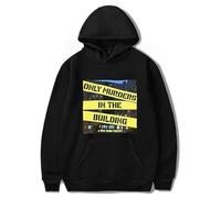 Yuogkk Hoodie Only Murders in The Building Long Sleeve Loose Casual Pullover, Fun Sweatshirt Men's and Women's Big Pocket Jacket Zip Up Coat Role Play Sweatshirt Streetwear-Black||XXS