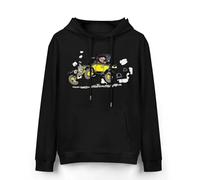 Yuogkk Sweat à Capuche Gaston Lagaffe Hommes Femmes Manches Longues, Vintage Classic Printed Pattern Pullover Horror Scare Jacket Fashion Casual Coat Role Play Sportswear-Black||XXS