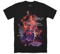 Yuogkk T-Shirt American-Psycho Hommes et Femmes Coton Crew Neck Sweatshirt, Vintage Classic Shirt Fashion Casual Trend Short Sleeve Feel Play Horror Top Thriller Film Jacket-Black||XS