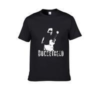 Yuogkk T-Shirt Buckethead Unisex Sweatshirt, Fashion Casual Short Sleeve Plus Size Vest Vintage Cotton Shirt Printed Rock Pattern Top Cool Streetwear-Black||XS