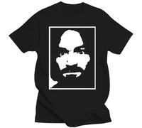 Yuogkk T-Shirt Charles Manson Unisexe Manches Courtes, Sweat-Shirt rétro à col Rond Chemise Classique Outdoor Running Sportswear Tops à Motifs imprimés-Grey||XXS