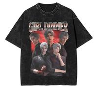 Yuogkk T Shirt Love Cartoon Deep-Space Cartoon Game Print Manches Courtes Mode Sweat Shirt Décontracté, Hommes Et Femmes Col Rond Coton Lavé Vintage T-Shirt Grande Taille XS~3XL-#01||XS