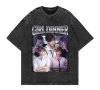 Yuogkk T Shirt Love Cartoon Deep-Space Cartoon Game Print Manches Courtes Mode Sweat Shirt Décontracté, Hommes Et Femmes Col Rond Coton Lavé Vintage T-Shirt Grande Taille XS~3XL-#01||XS