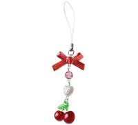 YUOIUX Porte-clés pour téléphone portable avec pendentif fraise pour sac à dos, breloque délicate pour téléphone