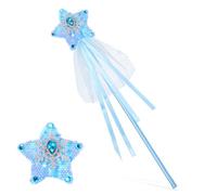 Yuomeaz Baguettes de fée, baguette étoile bleue pour fille, 33 cm, baguette de princesse pailletée avec diamant, baguette de fée d'ange pour anniversaire, Halloween et Noël