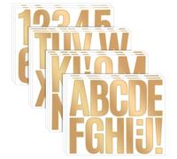 Yuomeaz Lot de 12 feuilles d'autocollants en forme de lettres de l'alphabet doré de 8 cm - En vinyle - Pour boîte aux lettres, scrapbooking, poster, Noël, décoration artisanale