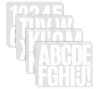 Yuomeaz Lot de 12 feuilles d'autocollants lettres de l'alphabet blancs de 8 cm en vinyle pour boîte aux lettres, scrapbooking, poster, Noël, décoration DIY