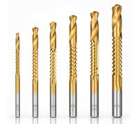 Yuomeaz Lot de 6 forets hélicoïdaux en titane, 3-8 mm | Foret de coupe latérale dentelée HSS pour plastique, métal, bois, trou, outils de menuiserie