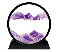 Yuomiker Peinture de Sable Qui coule - Image de Sable Dynamique, Cadre Sablier 3D en Verre Rond, Image d'art de Sable en Mouvement pour décoration la Maison Bureau(Violet, 7 Pouces)