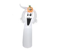 YUONNY 1,8m Décoration Gonflable Lumineux Halloween, Modèle Fantôme & Petite Citrouille Gonflable avec Lumières LED Intégrées, Ornements Halloween pour Jardin Pelouse Cour Intérieur Extérieur Fête