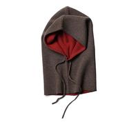 YUONNY Bonnet Tricoté Echarpe à Capuche en Cachemire Pur pour Femme Homme, Foulard à Capuche Chaud Coupe-Vent Extérieur, Cagoule d'hiver Élégante avec Cordon Ajustable, Chapeau de Ski Vélo Mocha