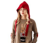 YUONNY Femme Hiver Bonnet Beanie Tricoté 100% Cachemire, Chapeaux Oreillette Doux Chaud et Coupe-Vent, Mode Bonnet de Ski avec Oreille Protection, Casual Chapeau de Neige en Tricot pour Cadeau Red