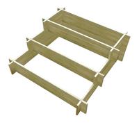 YUOTYRKTEJRSG 3 Tier Wooden Planter Box for Vegetables and Flowers, 90x90x35cm, Green Impregnated Pine, Easy Assembly, for Garden Balcony Patio Terrace, Rot Resistant Raised Garden Bed