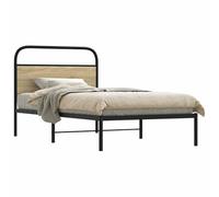YUOTYRKTEJRSG Acier Robuste Design Classique tête de lit Brun 107x203 cm | Cadre de lit sans matelas 107x203 cm chêne sonoma robuste structure acier literie chambre adulte