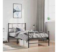 YUOTYRKTEJRSG Acier Robuste Design élégant Classique 100x190cm Noir | Cadre de lit métal robuste 100x190cm sommier uniquement pied noir compact sans matelas chambre adulte