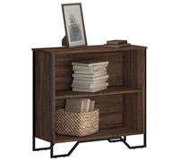 YUOTYRKTEJRSG Bibliothek Bücherregal 80x31x74,5 cm in Eiche, Modernes Bücherregal aus Holzwerkstoff mit Metallfüßen, Stabiles Wohnzimmer Regal für Bücher und Deko, Einfacher Aufbau