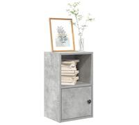YUOTYRKTEJRSG Bibliothek Bücherregal Bücherschrank mit Tür, Kommode Aufbewahrung, Grau Beton Optik, 31x24x52 cm, Aus Stabilem Holzwerkstoff, Für Wohnzimmer Büro