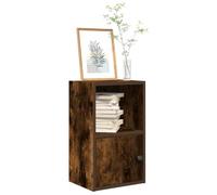 YUOTYRKTEJRSG Bibliothek Bücherregal Schrank mit Tür in Rauch-Eiche 31x24x52 cm aus stabilem Holzwerkstoff für Wohnzimmer Büro Aufbewahrung Organizer