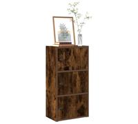 YUOTYRKTEJRSG Bibliothek Bücherregal Schrank mit Tür in Rauch-Eiche 40x24x77 cm aus Holzwerkstoff, Stauraum Möbel für Wohnzimmer und Homeoffice, Stabile Aufbewahrung für Bücher und Ordner